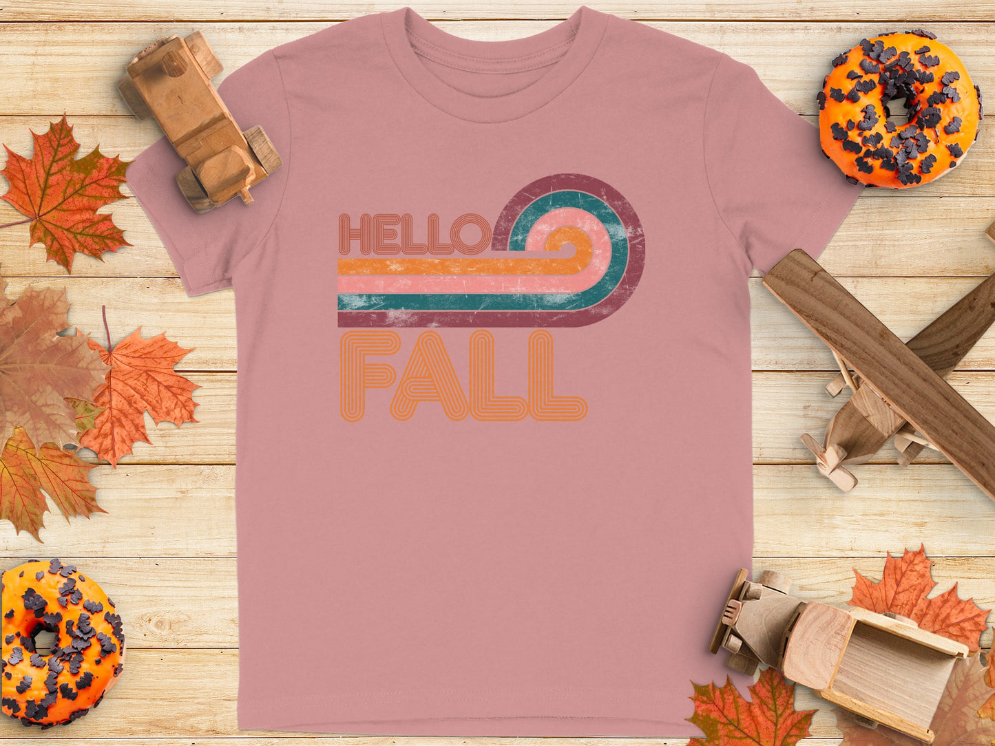 Retro Hello Fall Shirt Autumn Season Tee product