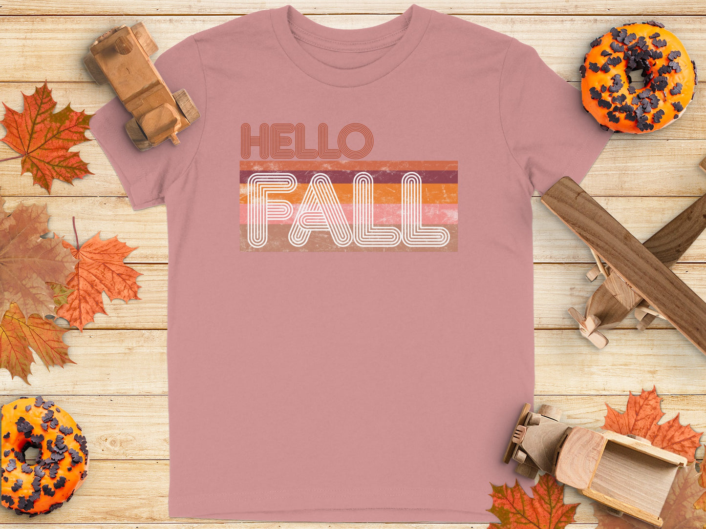 Hello Fall Retro Style Autumn T-Shirt Product Type