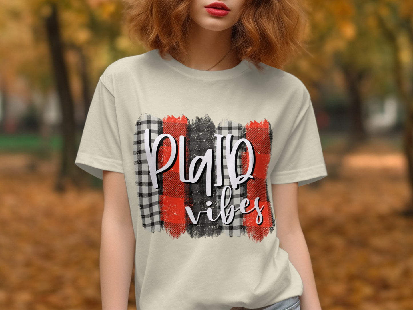 Plaid Vibes Graphic Style Autumn Look T-Shirt product
