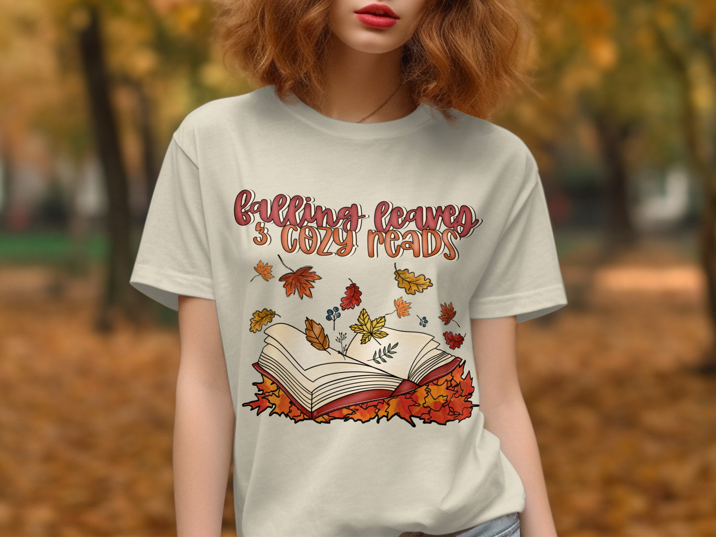 Falling Leaves and Cozy Reads Graphic T-Shirt product type