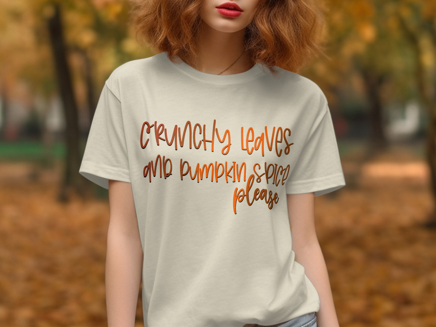 Crunchy Leaves and Pumpkin Spice Please T-Shirt product