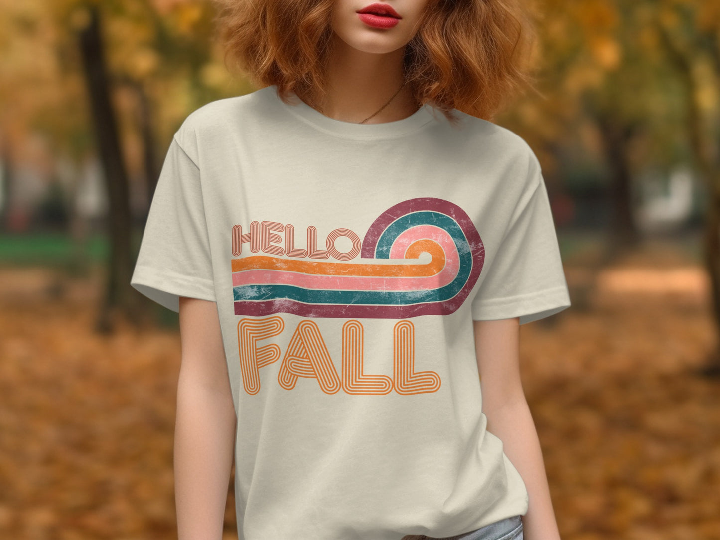 Retro Hello Fall Graphic Print T-shirt product