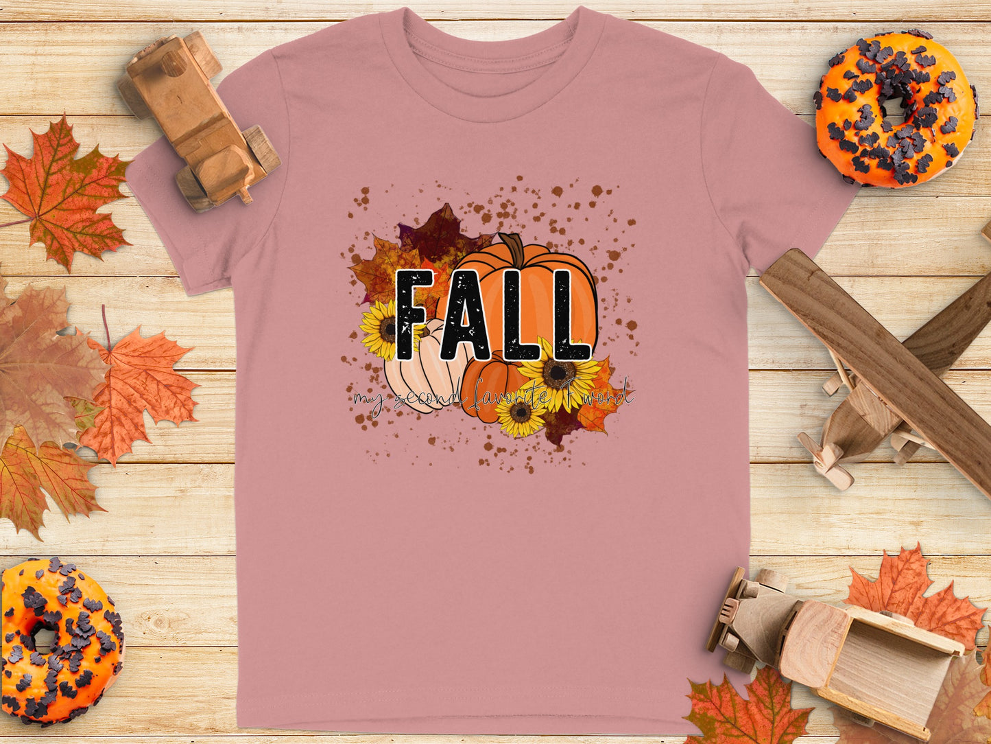 Fall Pumpkin Leaves Graphic Tee Shirt product type