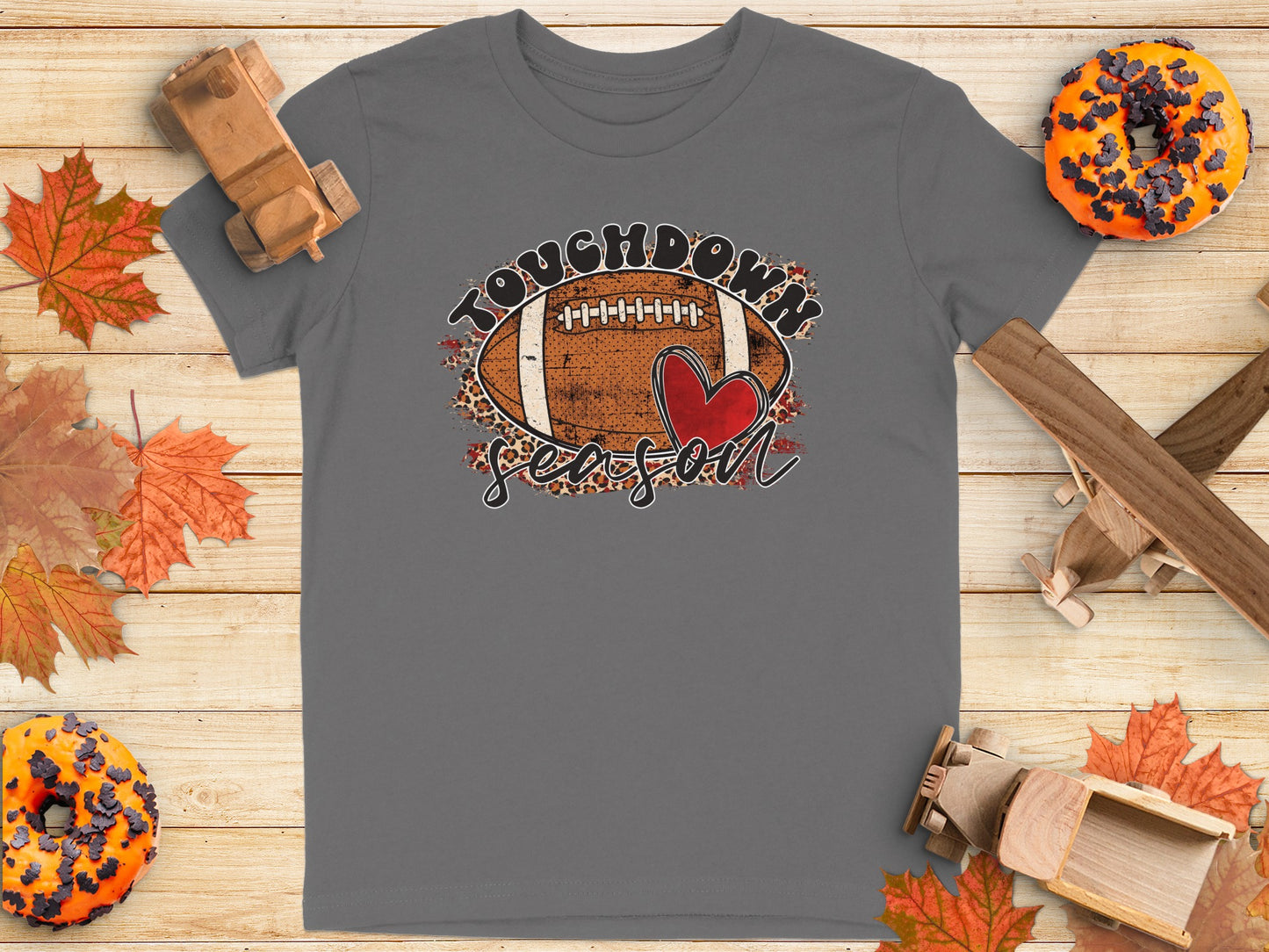 Touchdown Season Heart Football Graphic Tee product