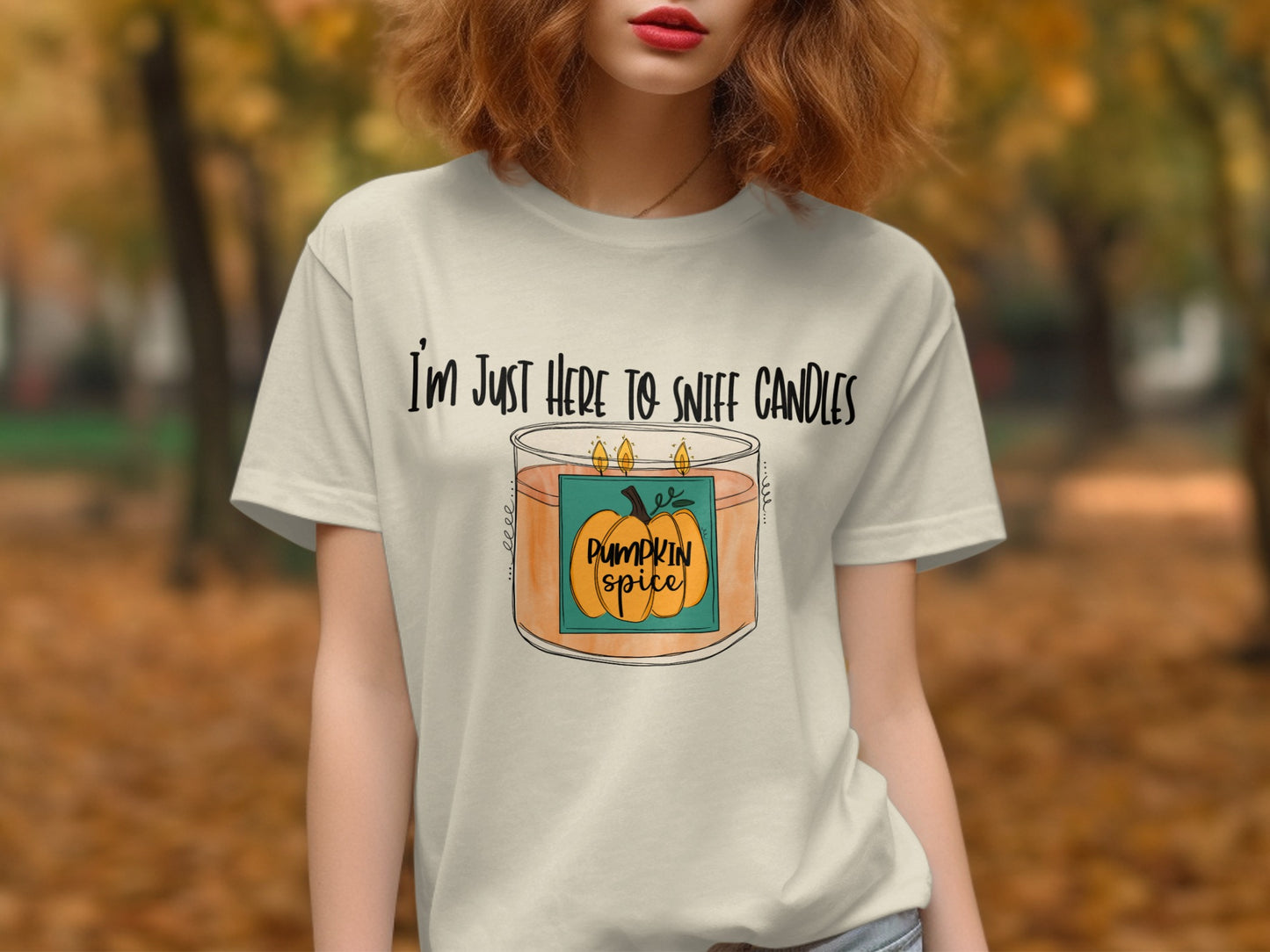 I'm Just Here To Sniff Candles Pumpkin Spice Shirt Product