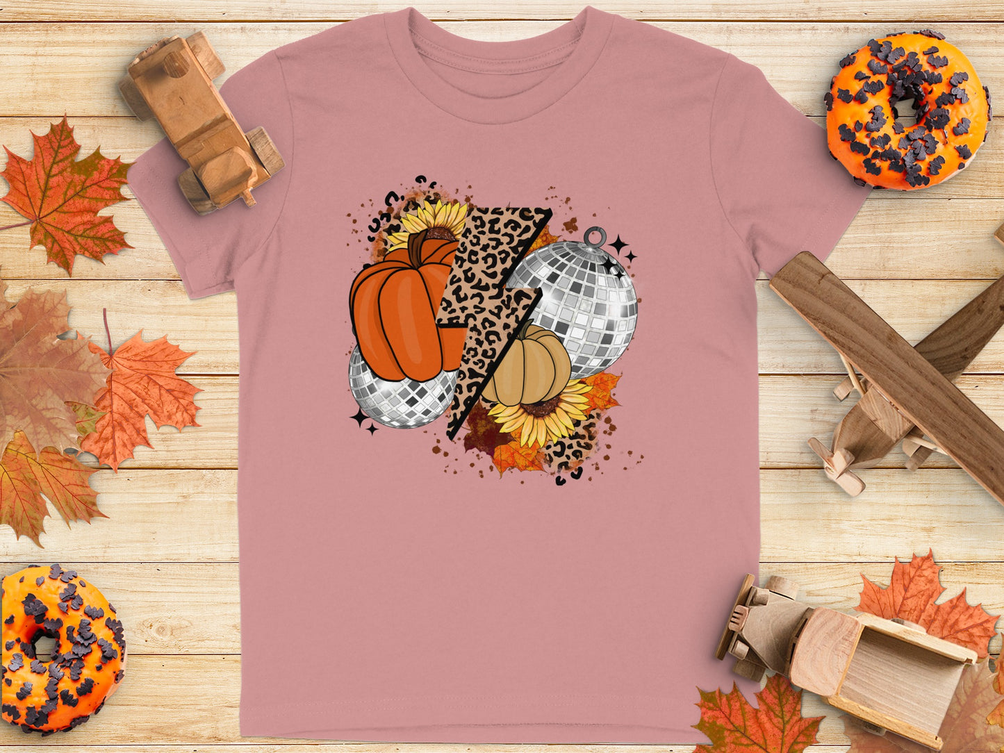 Fun Fall Pumpkins and Disco Balls Graphic Shirt product