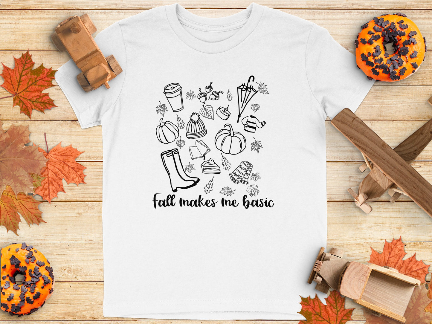 Fall Season Themed White Shirt product type
