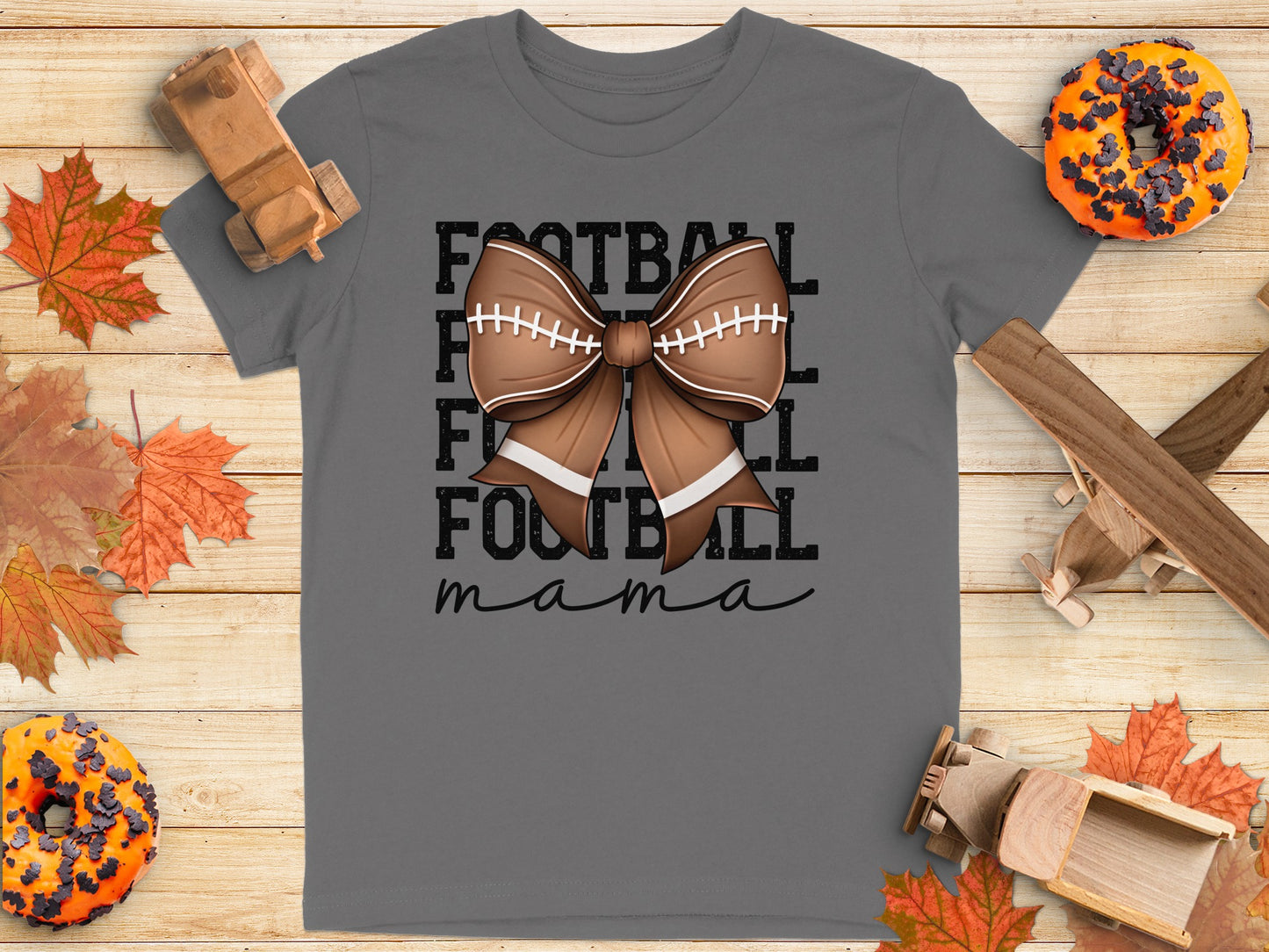 Football Mama Shirt with Bow Graphic T-shirt Product