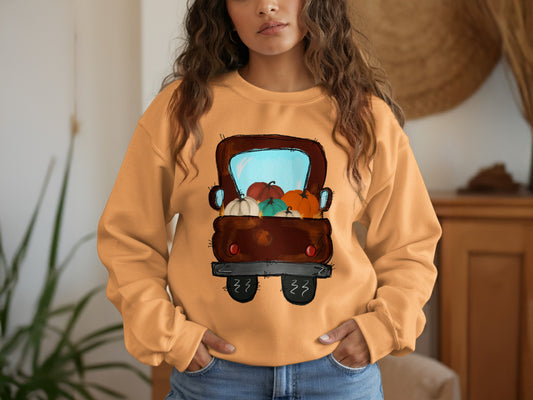 Cozy Autumn Pumpkin Truck Design Clothing product