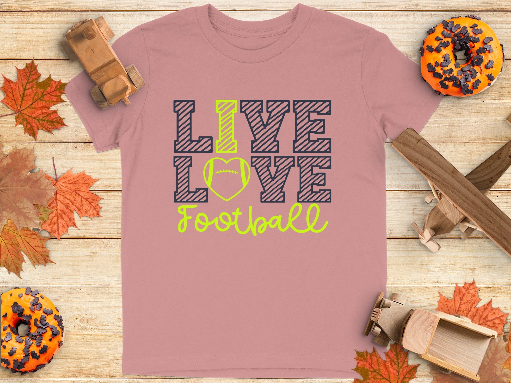 Live Love Football Graphic T-Shirt Sports Apparel Product Type