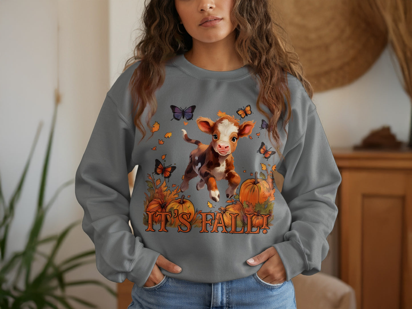 Cute Calf It's Fall Graphic Long Sleeve Shirt product type