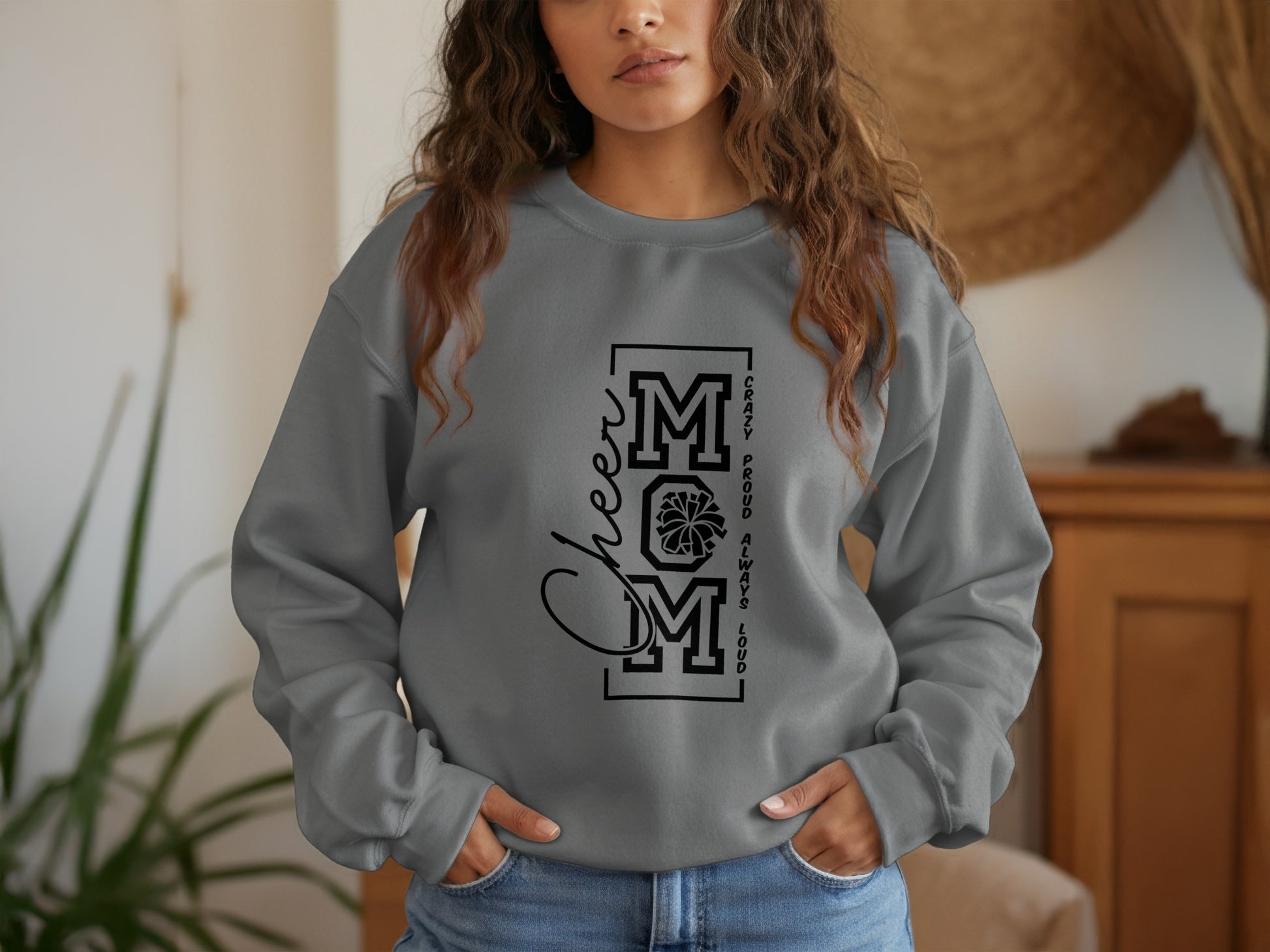 Cheer MOM Long Sleeve Casual Graphic Sweatshirt product