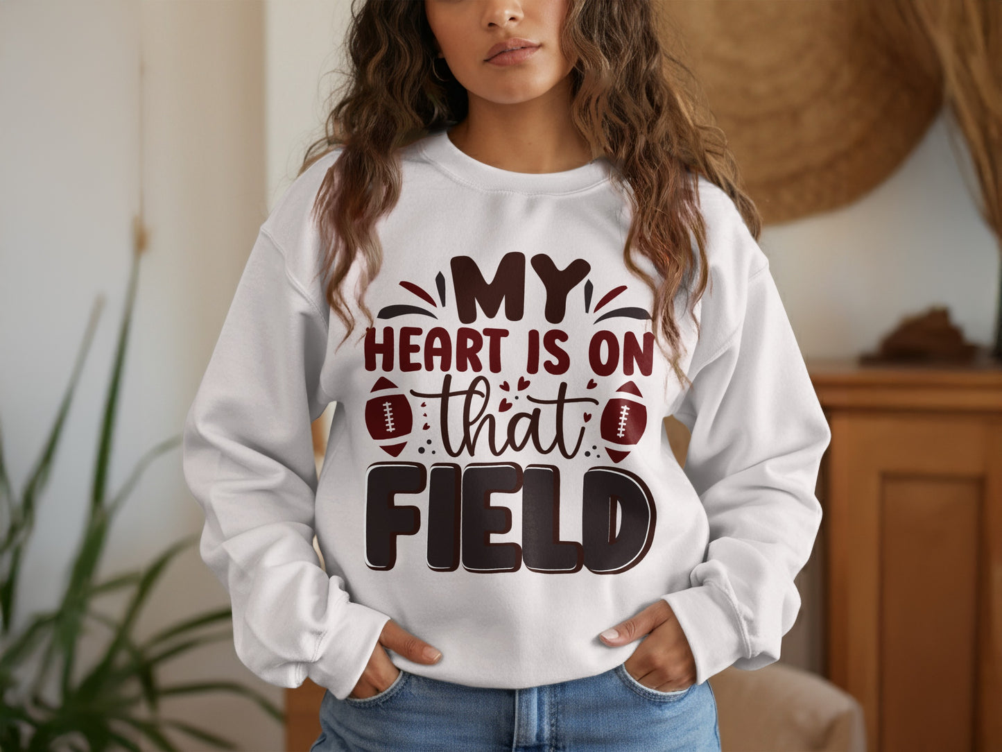 My Heart Is On That Field White Sweatshirt product