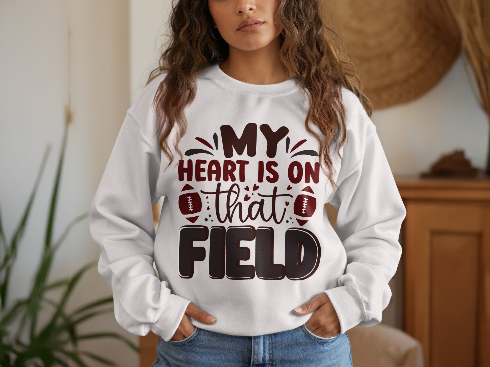 My Heart Is On That Field White Sweatshirt product