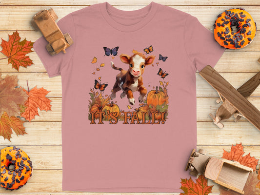 Adorable Fall Cow and Pumpkins Themed T-Shirt product