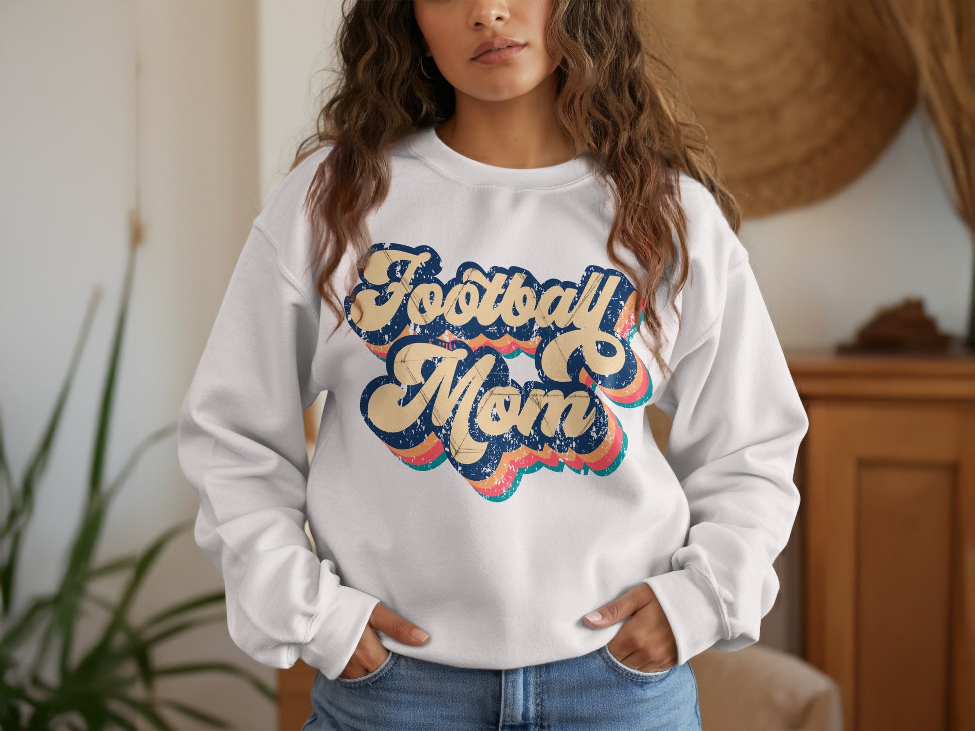 Football Mom Colorful Lettering Sweater product