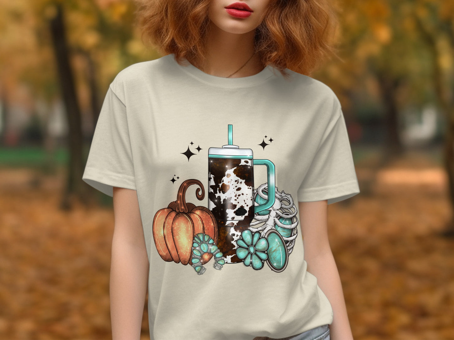 Autumn Pumpkin Succulent Latte Graphic T-Shirt product