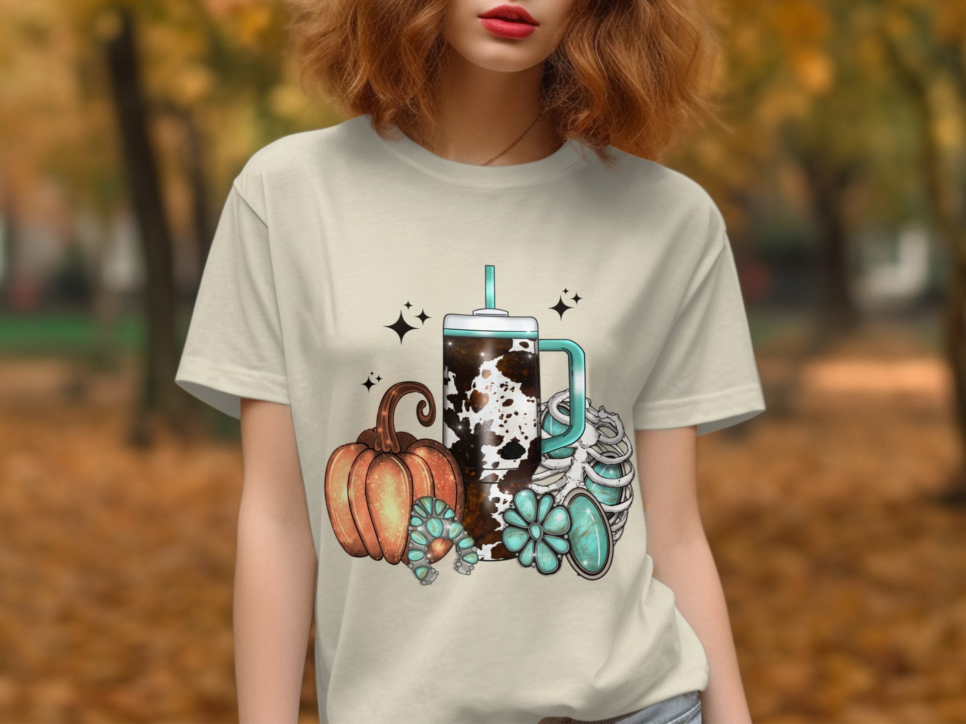 Autumn Pumpkin Succulent Latte Graphic T-Shirt product