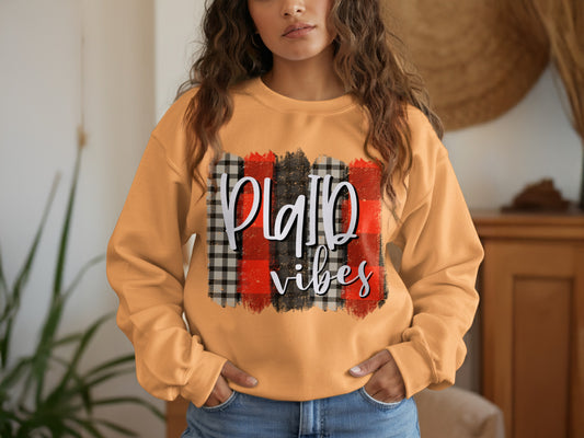 Plaid Vibes Graphic Print Long Sleeve Sweatshirt product