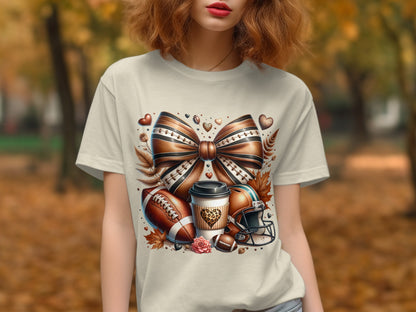Football Themed Bow Coffee Cup Autumn Shirt product