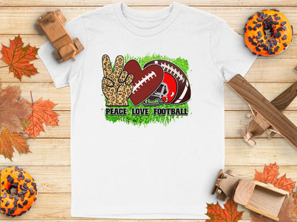Peace Love Football Graphic Tee Shirt product