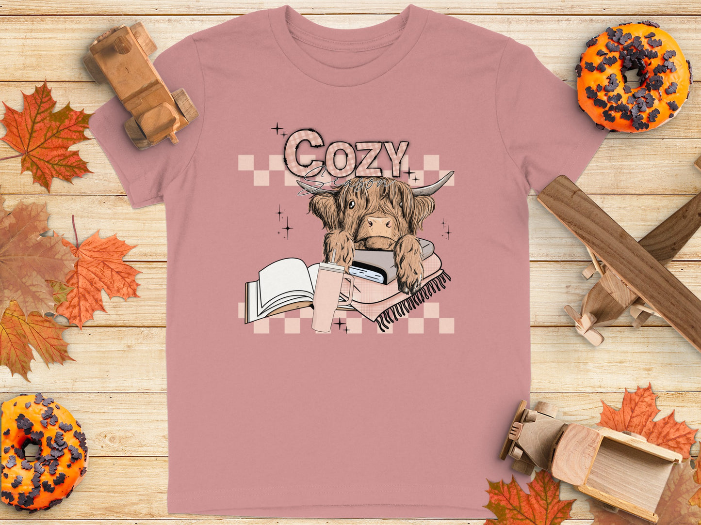Cozy Highland Cow with Hot Drinks T-shirt product