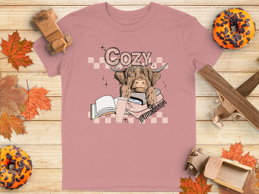 Cozy Highland Cow with Hot Drinks T-shirt product
