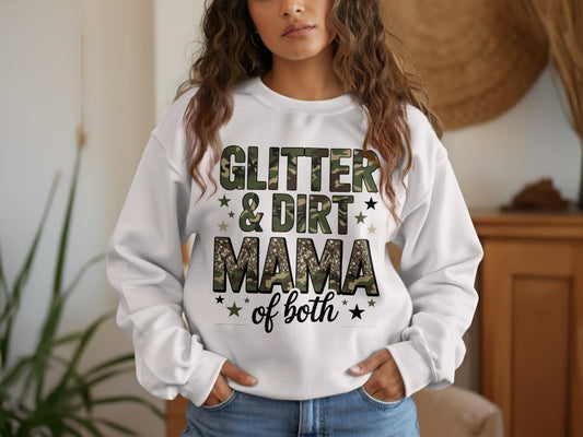Glitter and Dirt Mama of Both Graphic Sweatshirt product type
