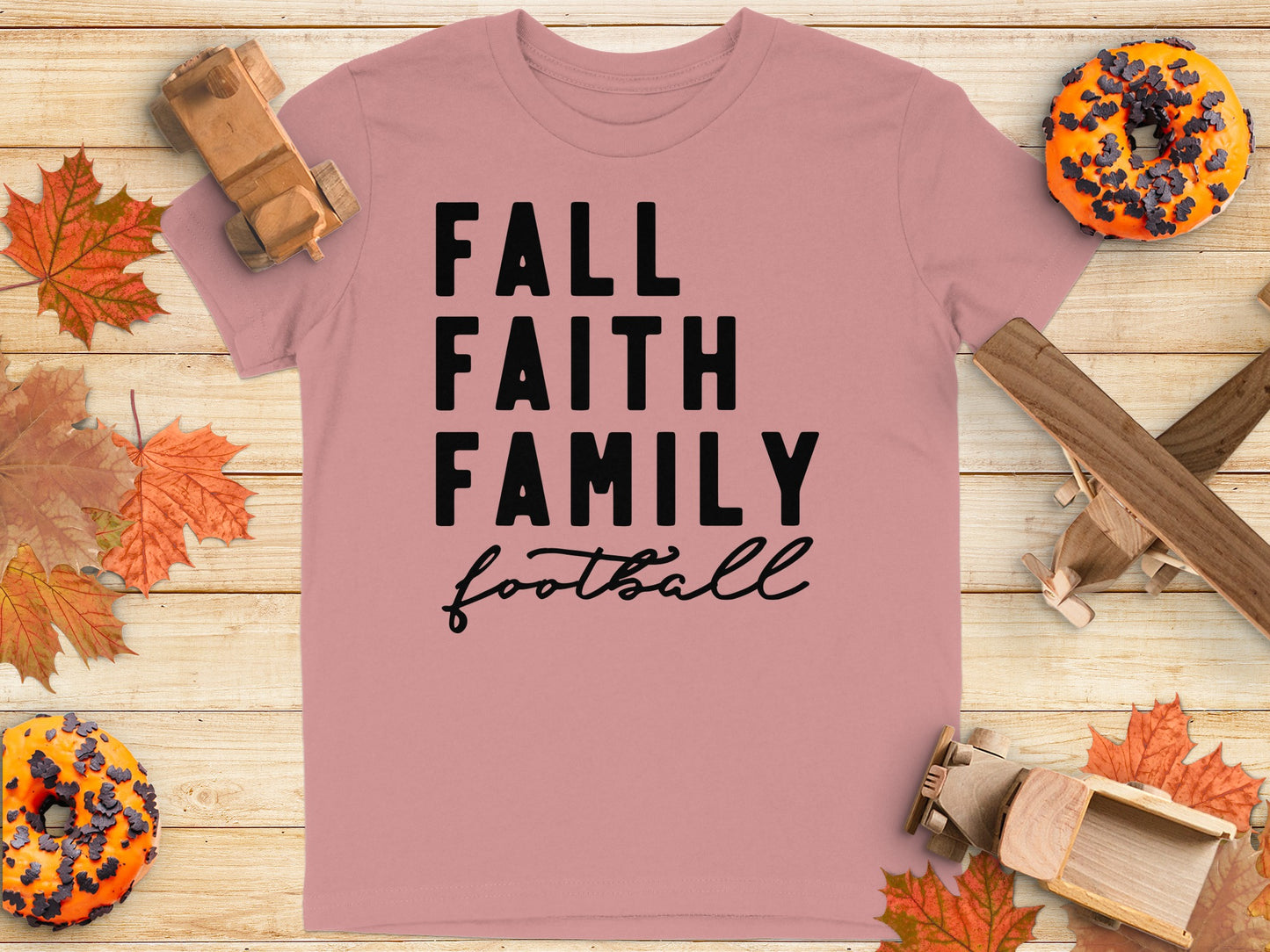 Fall Faith Family Football T-Shirt product type
