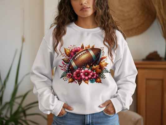 Fall Floral Football Graphic Sweatshirt product type