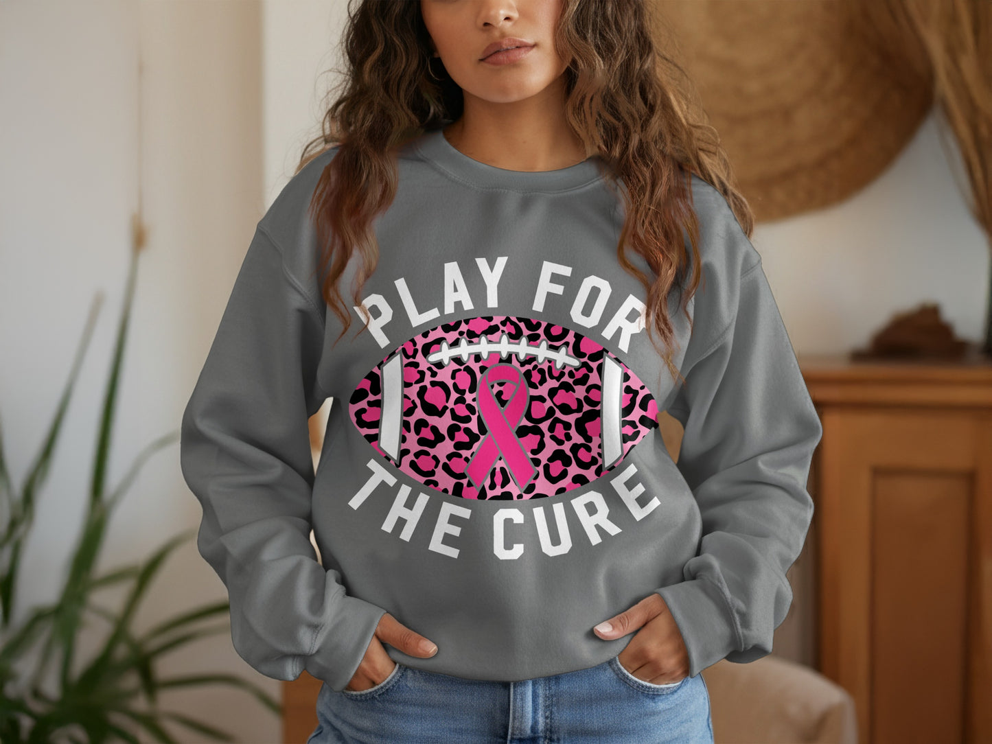 Play For The Cure Pink Ribbon Graphic Sweatshirt product