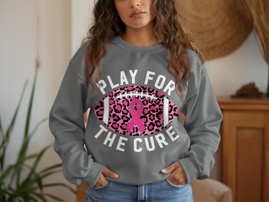 Play For The Cure Pink Ribbon Graphic Sweatshirt product