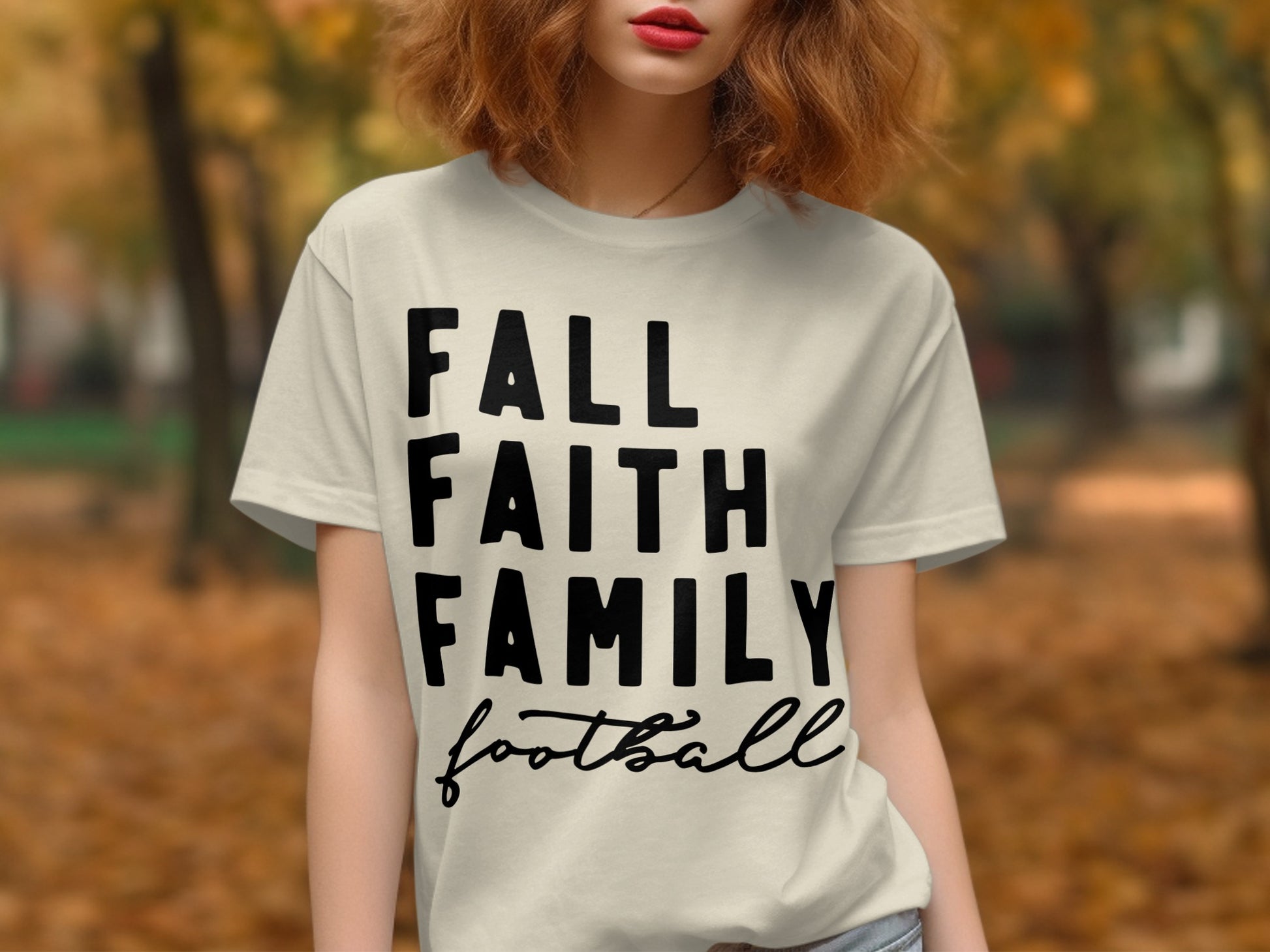 Fall Faith Family Football T-shirt product