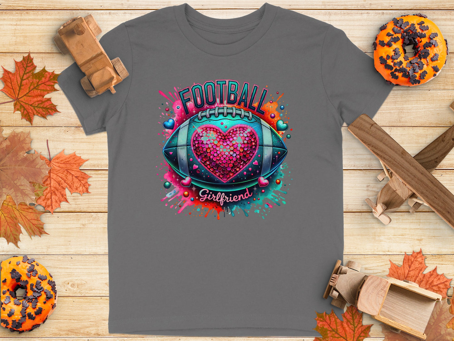 Football Girlfriend Heart Design T-Shirt product type