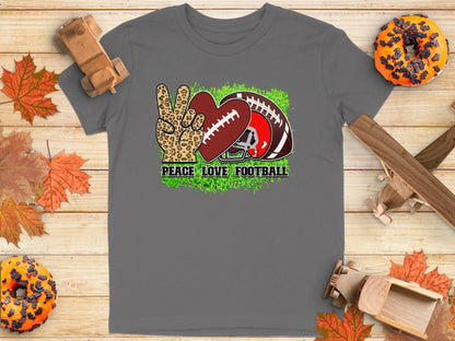 Peace Love Football Graphic Print Tee product