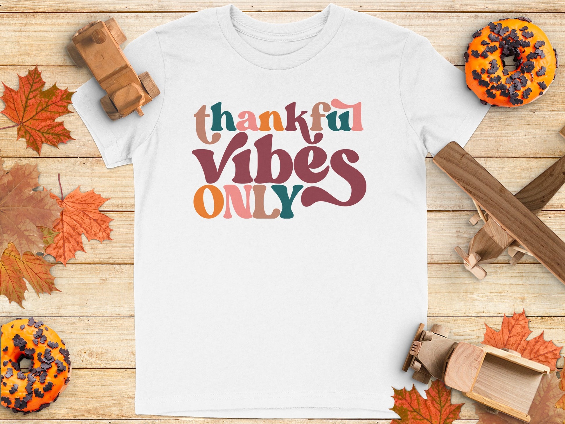 Thankful Vibes Only T-shirt Positive Message Shirt product type