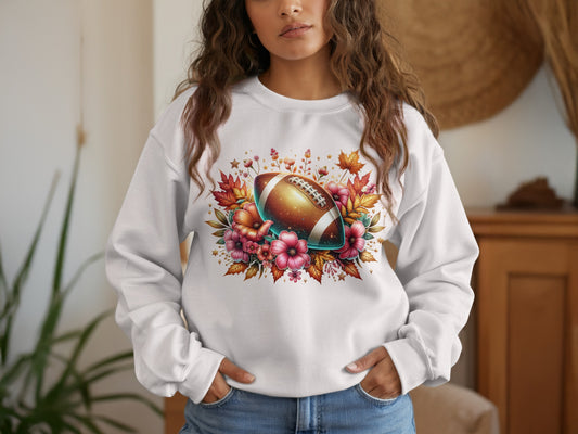 Floral Football Design Long Sleeve Sweatshirt product