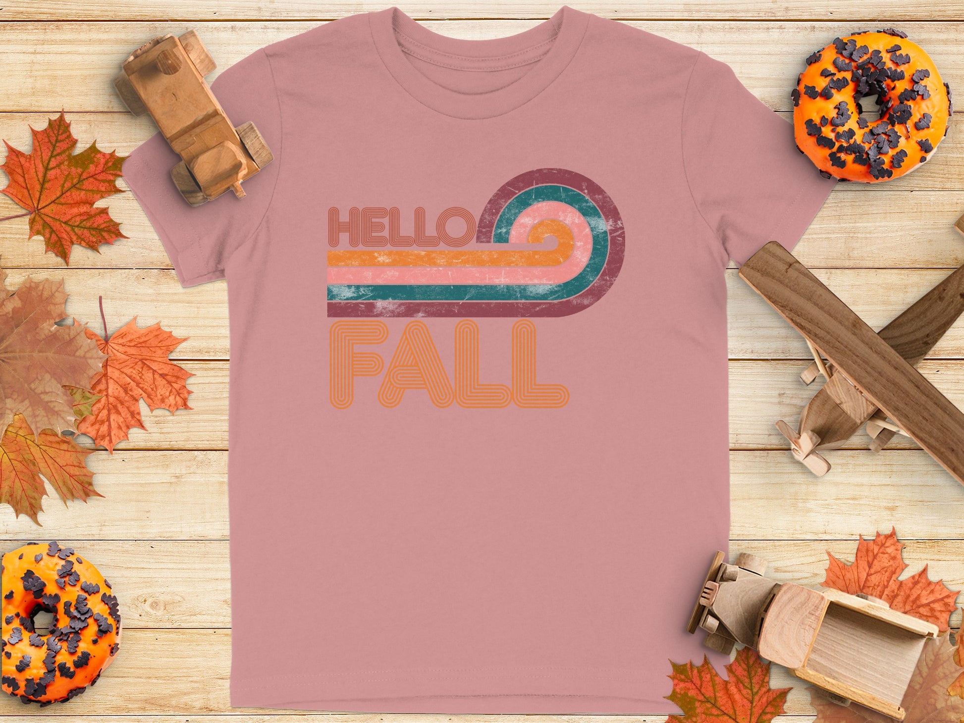 Retro Hello Fall Shirt Autumn Season Tee product