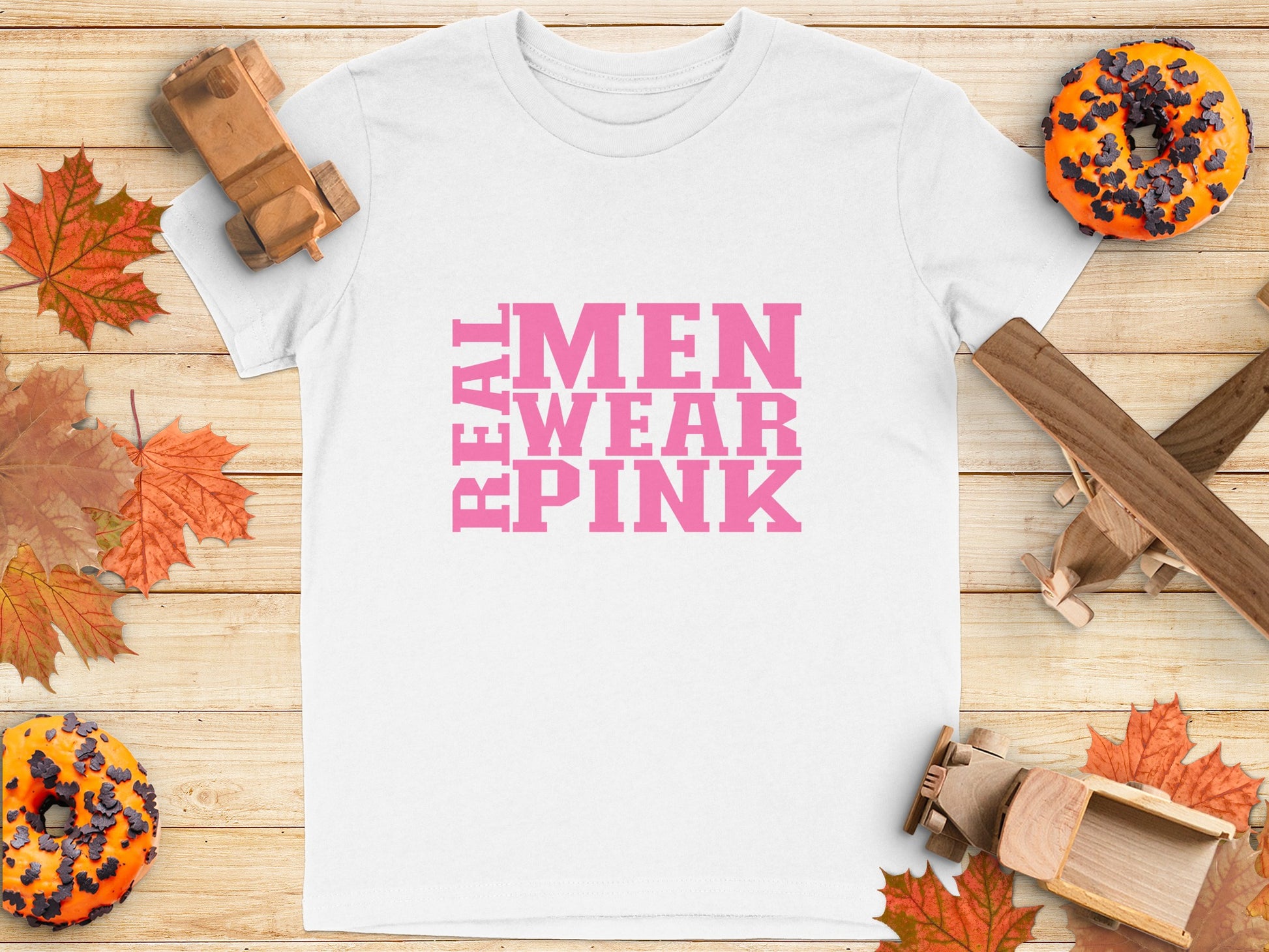 Real Men Wear Pink Slogan Design T-Shirt product type