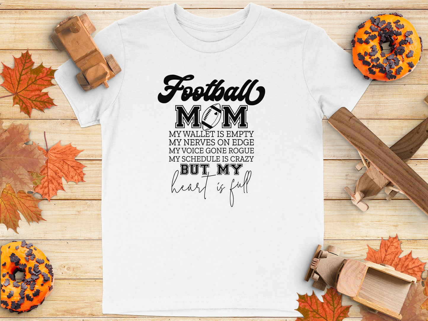 Football Mom Heart Is Full Graphic T-Shirt product type