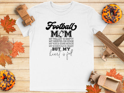 Football Mom Heart Is Full Graphic T-Shirt product type