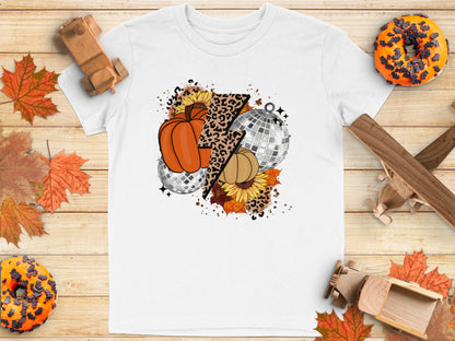 Fall Pumpkin Leopard Disco Graphic Tee product
