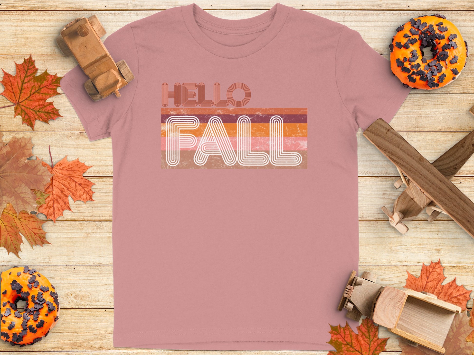 Hello Fall Retro Style Autumn T-Shirt  Product Type