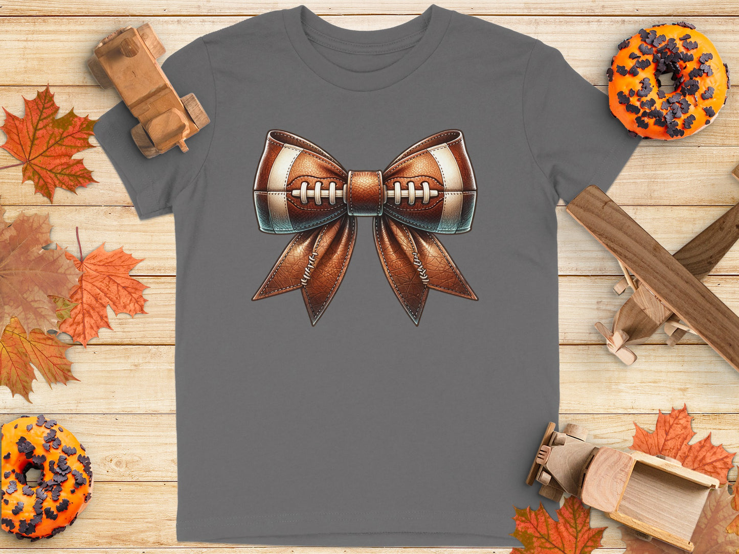 Football Inspired Bow Graphic T-Shirt product type