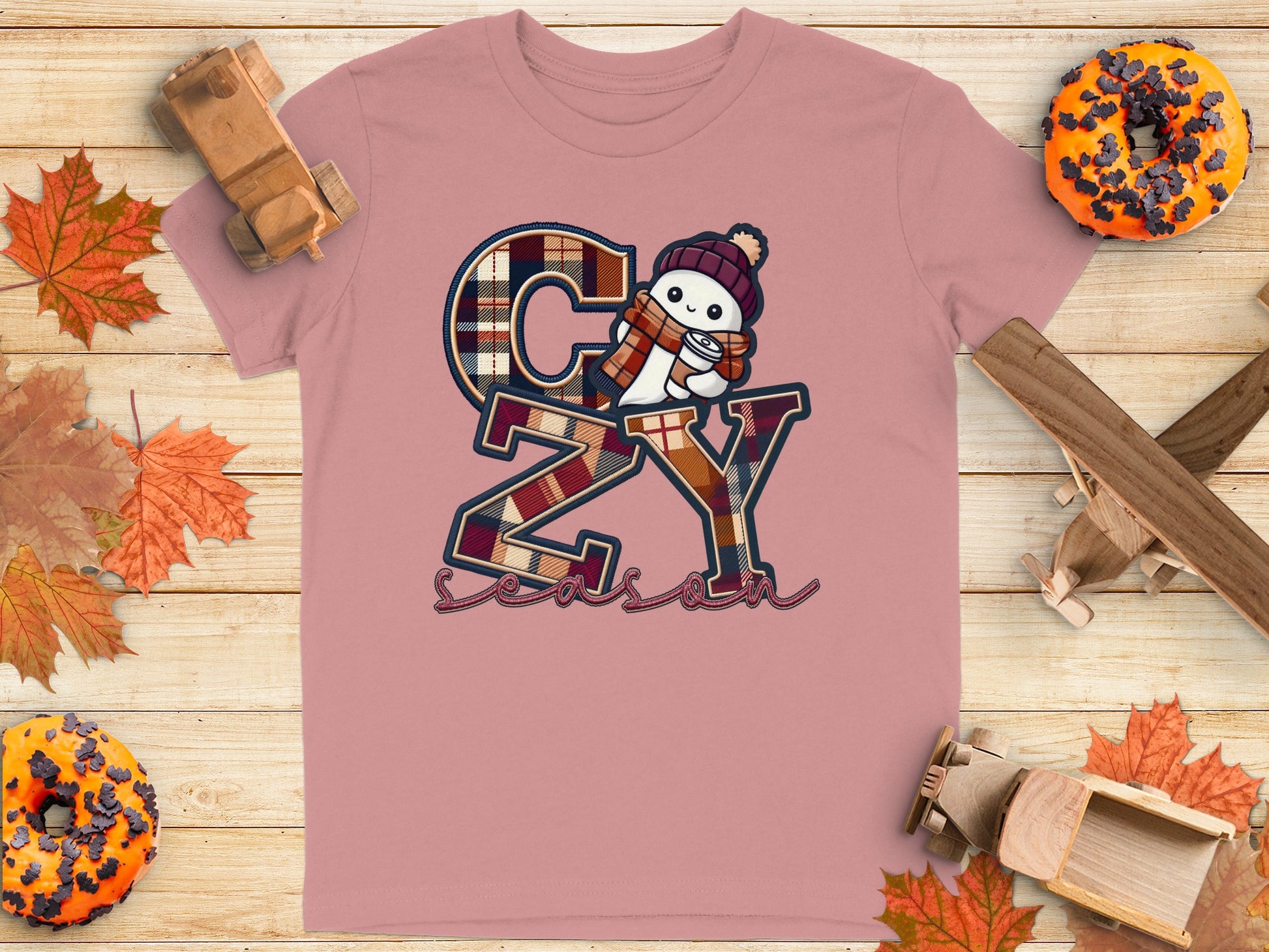 Cozy Season Plaid Text Graphic T-Shirt product