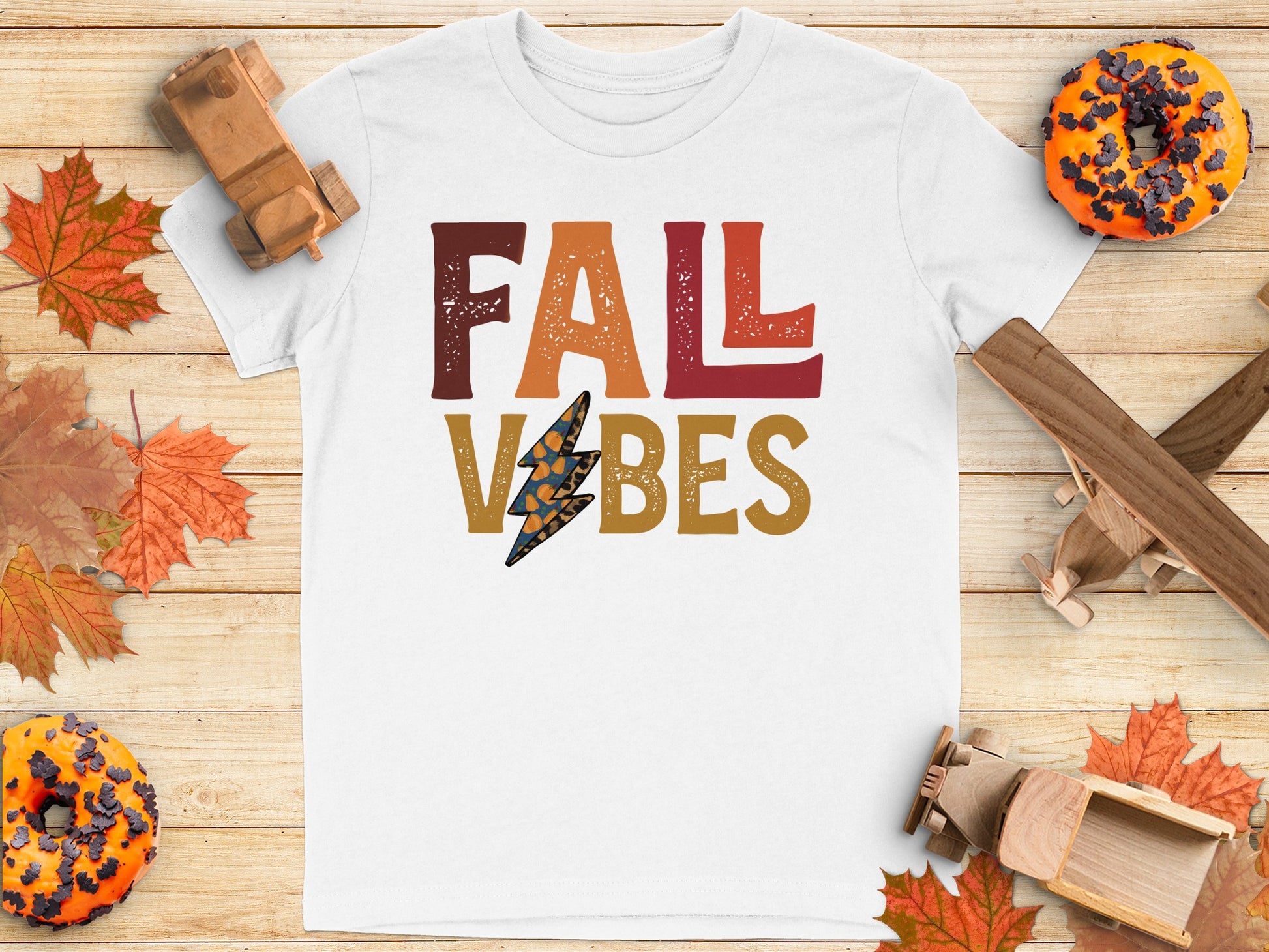 Fall Vibes Printed Graphic T-Shirt Autumn Product