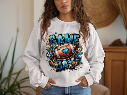Game Day Football Graphic White Sweatshirt product type