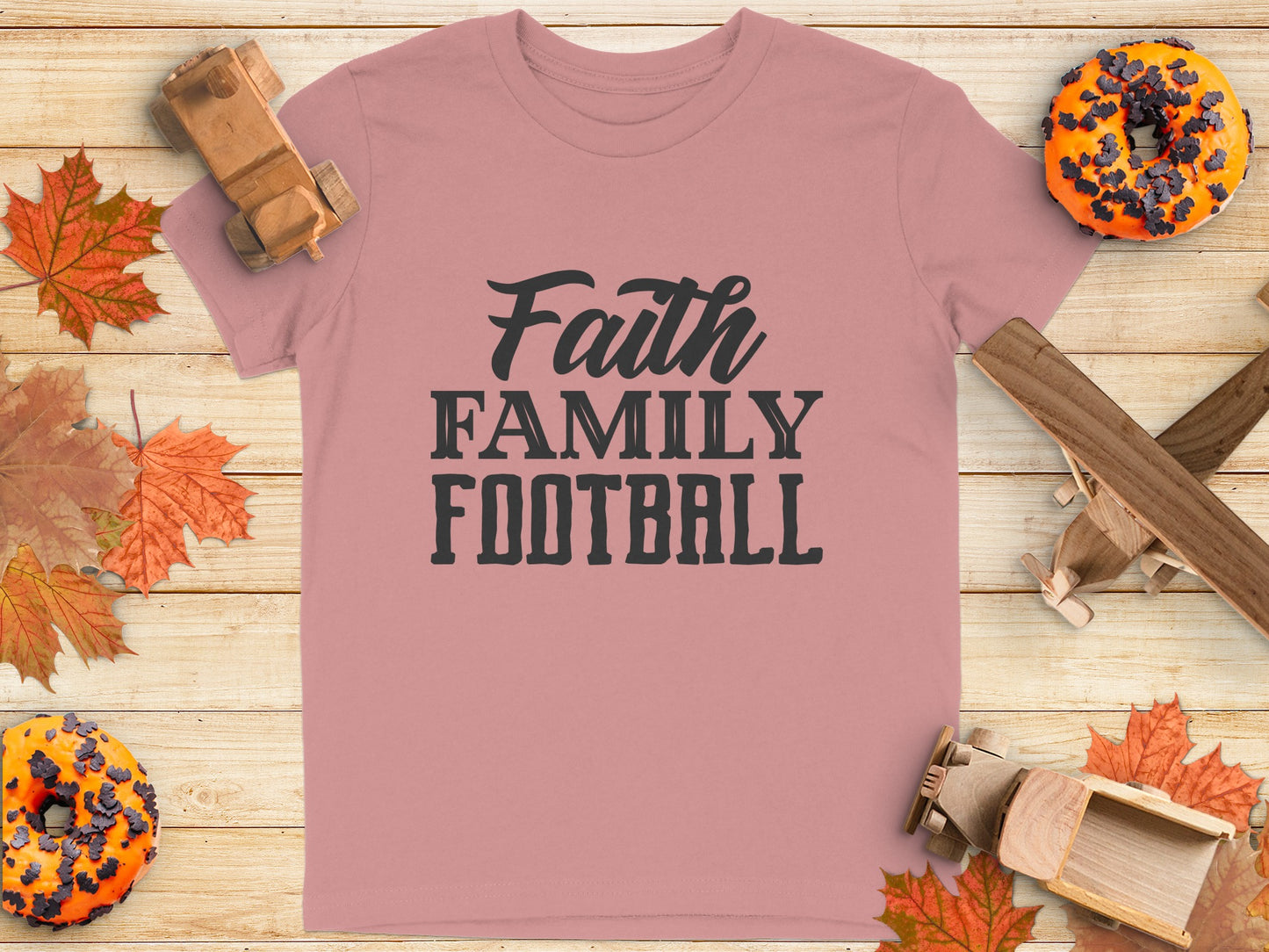 Faith Family Football Inspirational T-Shirt product