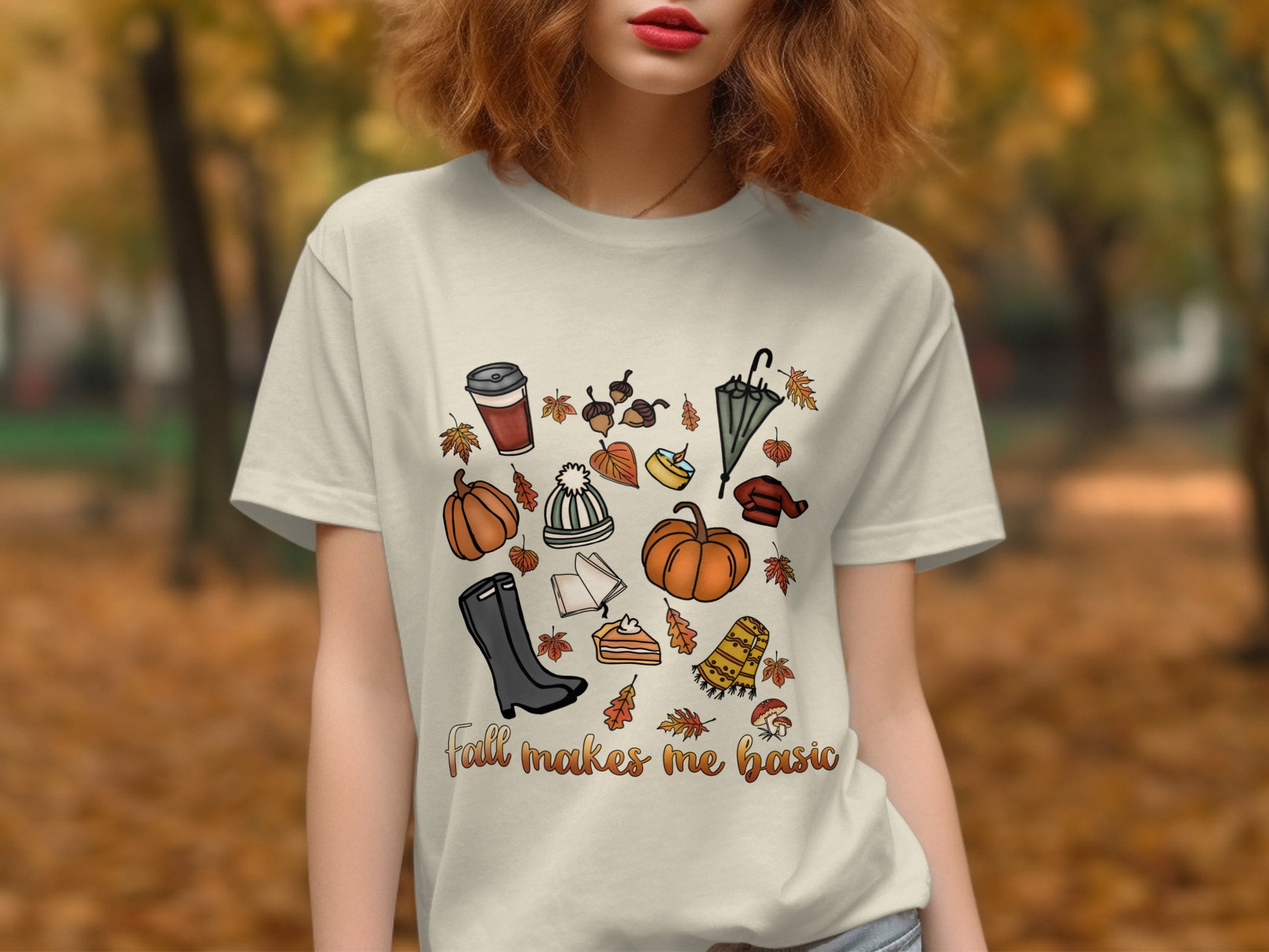 Fall Themed Shirt with Autumn Icons Graphic product
