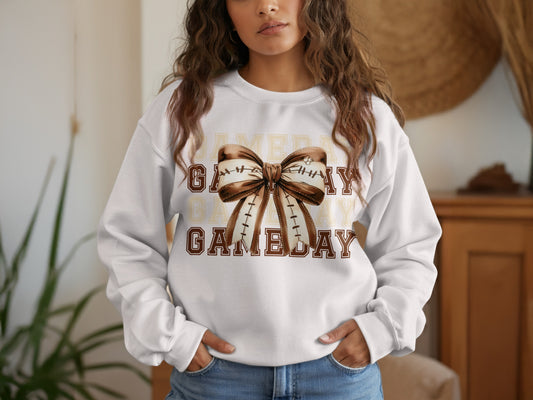 Sunday Gameday Sweatshirt with Football Bow product
